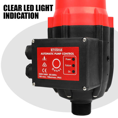 ETOSHA Water Pressure Pump Controller Auto Switch Control Electric BLACK.