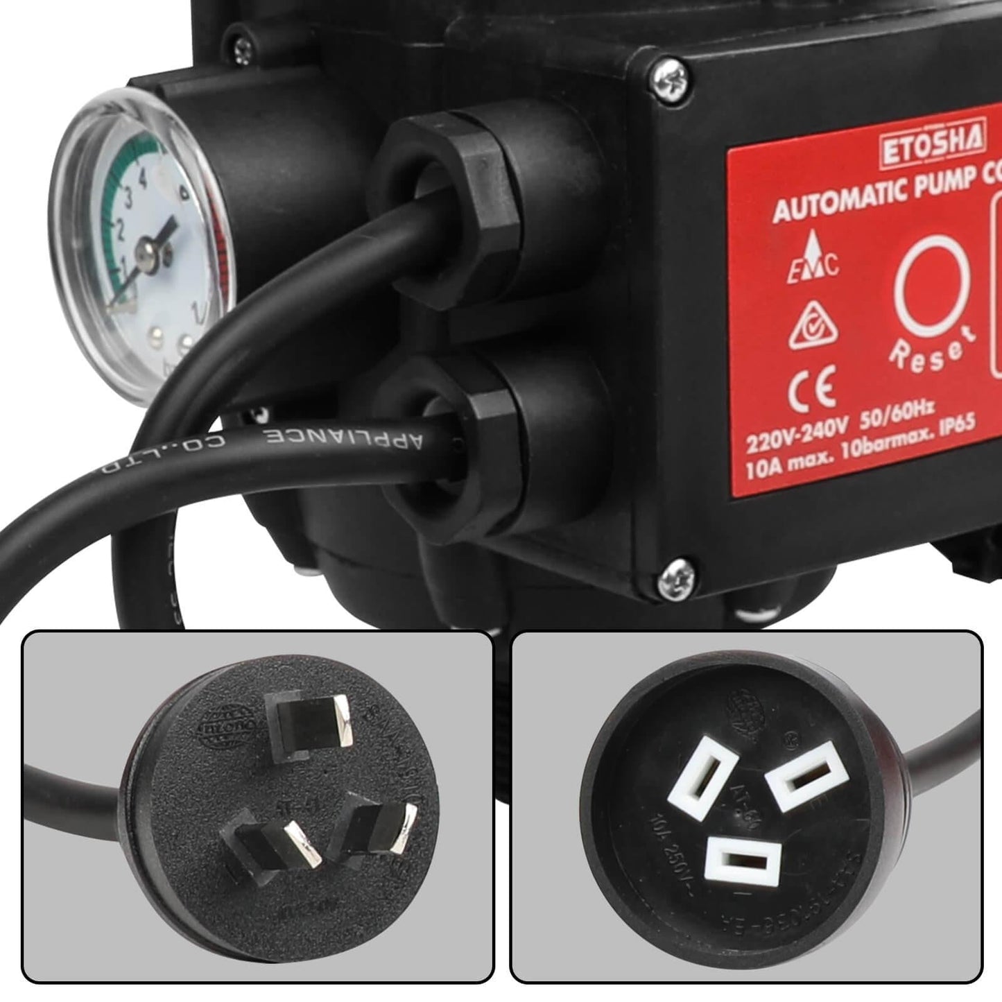 ETOSHA Water Pressure Pump Controller Auto Switch Control Electric BLACK.