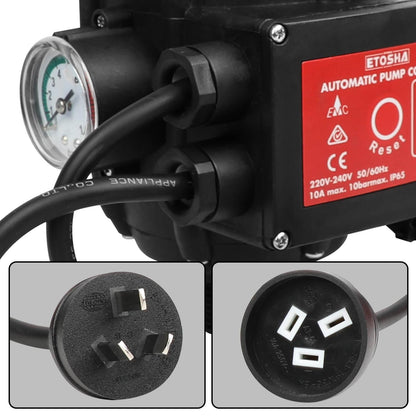 ETOSHA Water Pressure Pump Controller Auto Switch Control Electric BLACK.