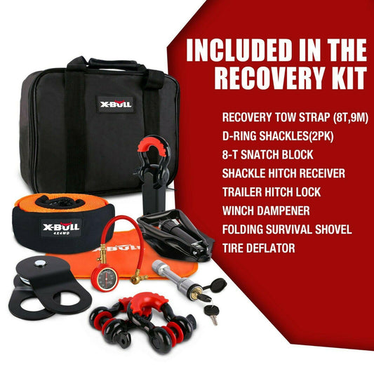 X-BULL Winch Recovery Kit Recovery tracks /Snatch Strap Off Road 4WD.