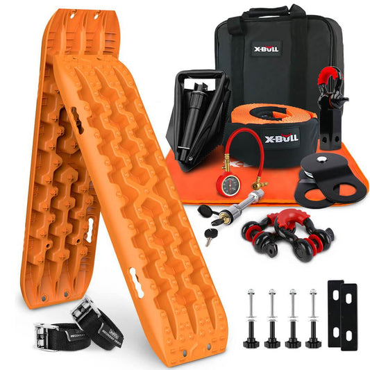 X-BULL Winch Recovery Kit with Recovery Tracks Boards Gen 3.0 Mounting Pins Snatch Strap Off Road 4WD.