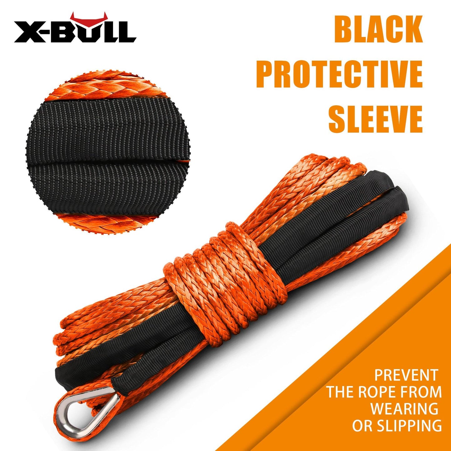 X-BULL Winch Rope Dyneema Synthetic Rope 5.5mm x 13m Tow Recovery Offroad 4wd.