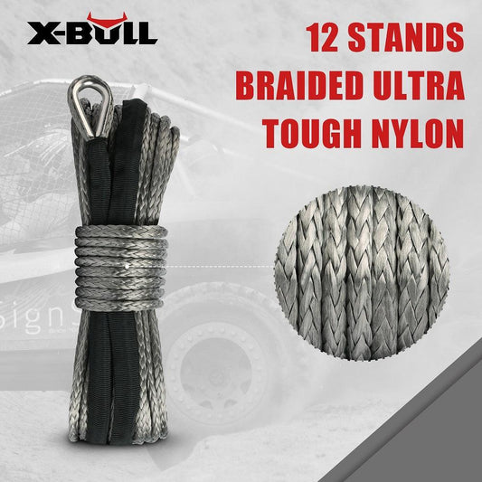 X-BULL Winch Rope 5.5mm x 13m Dyneema Synthetic Rope Tow Recovery Offroad 4wd4x4.