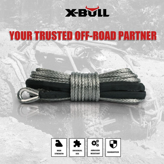 X-BULL Winch Rope 5.5mm x 13m Dyneema Synthetic Rope Tow Recovery Offroad 4wd4x4.