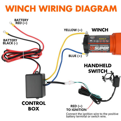 ZESUPER 12V Electric Winch 2500lbs Synthetic Rope Wireless Remote ATV UTV BOAT.