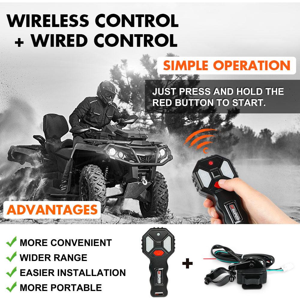 ZESUPER 12V Electric Winch 3000lbs Synthetic Rope Wireless Remote ATV UTV BOAT.
