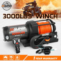 ZESUPER 12V Electric Winch 3000lbs Synthetic Rope Wireless Remote ATV UTV BOAT.