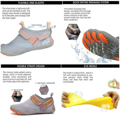 Men Women Water Shoes Barefoot Quick Dry Aqua Sports Shoes - Black Size EU39 = US6.
