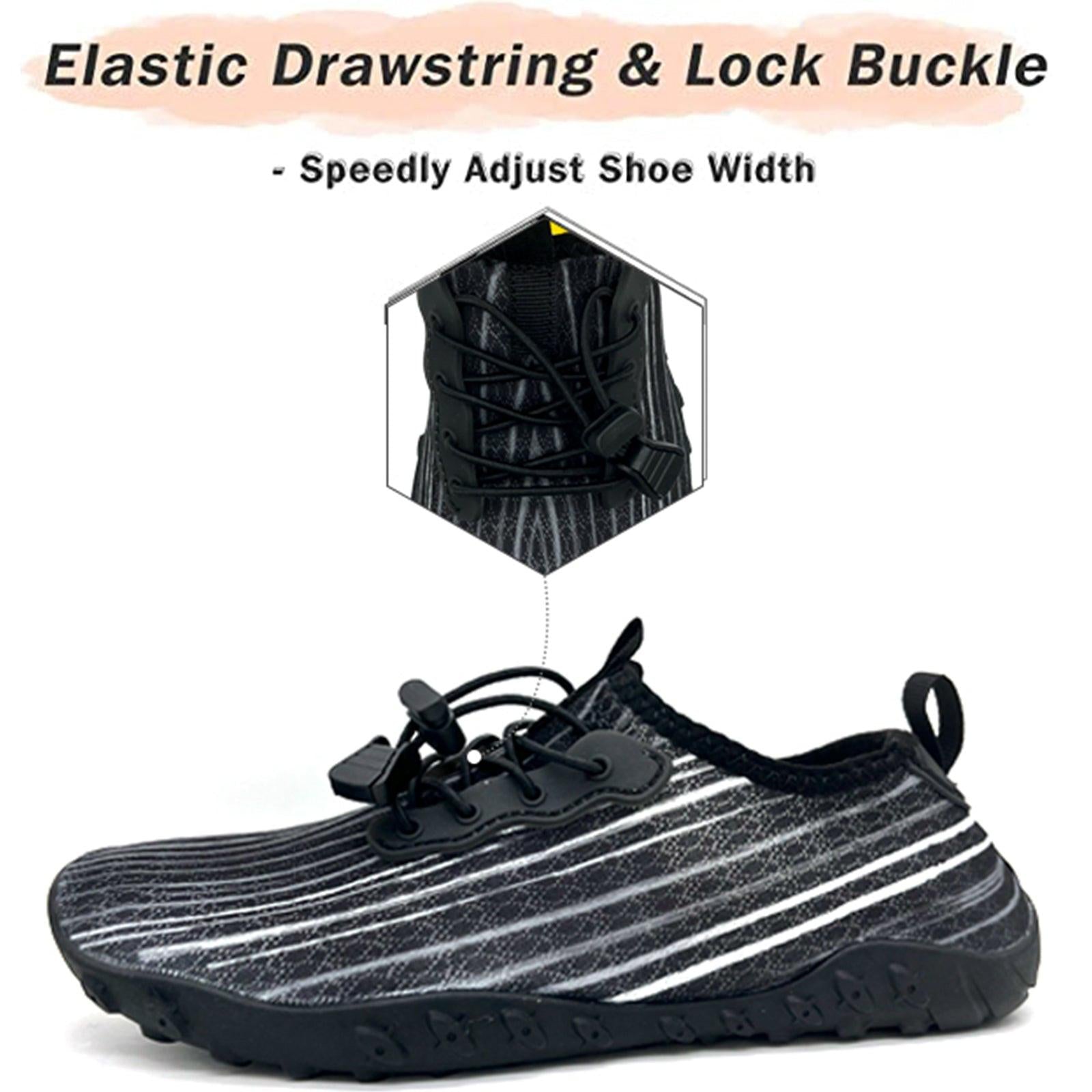 Water Shoes for Men and Women Soft Breathable Slip-on Aqua Shoes Aqua Socks for Swim Beach Pool Surf Yoga (Black Size US 9.5).