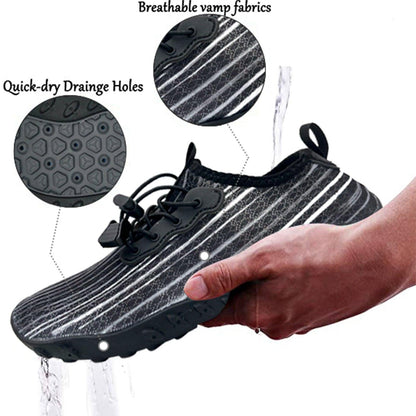 Water Shoes for Men and Women Soft Breathable Slip-on Aqua Shoes Aqua Socks for Swim Beach Pool Surf Yoga (Black Size US 9.5).