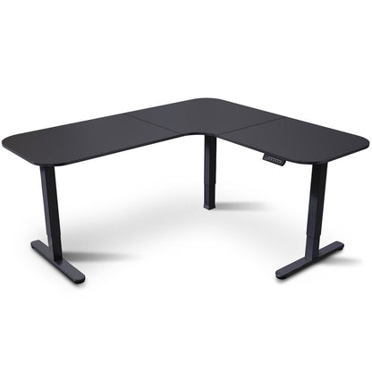 FORTIA Corner Standing Desk, 160x140cm, 72-118cm Sit to Stand Up Electric Height Adjustable, Black
