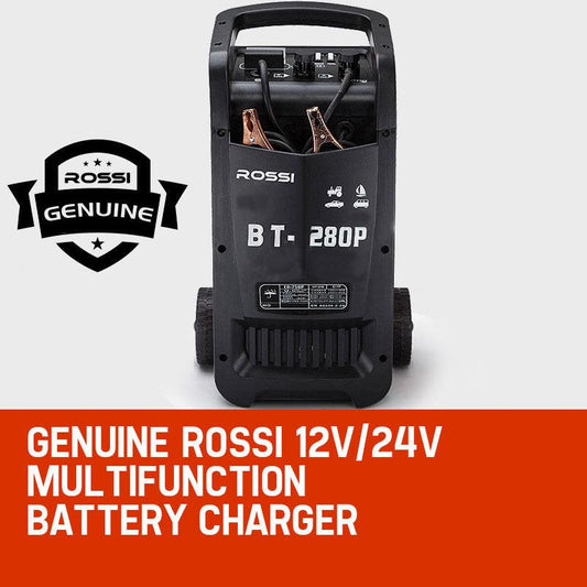 ROSSI 280 Amp Car Battery Charger, 12v/24v Jump Starter, for ATV Boat Truck Tractor, 15A Plug.