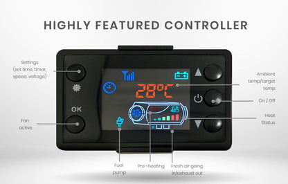 Diesel Air Heater 12V Caravan Air Motorhome 5kW All-in-one Car Camper Parking Trailer Heating.