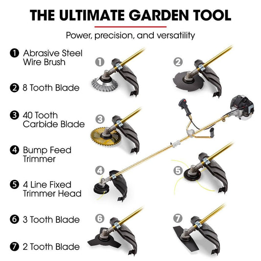 Baumr-AG 65CC Brushcutter Whipper Snipper Trimmer Brush Cutter Multi Pole Tool.