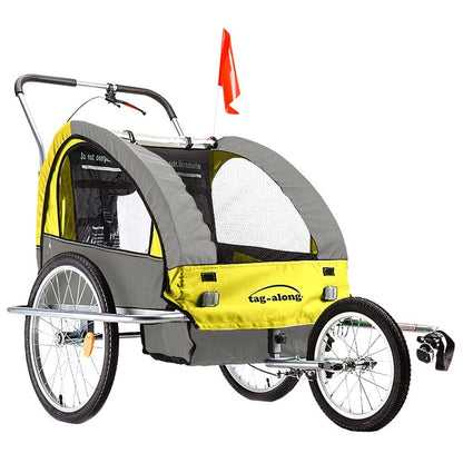 Tag-along Kids Bike Trailer Bicycle Pram Stroller Children Jogger Yellow.