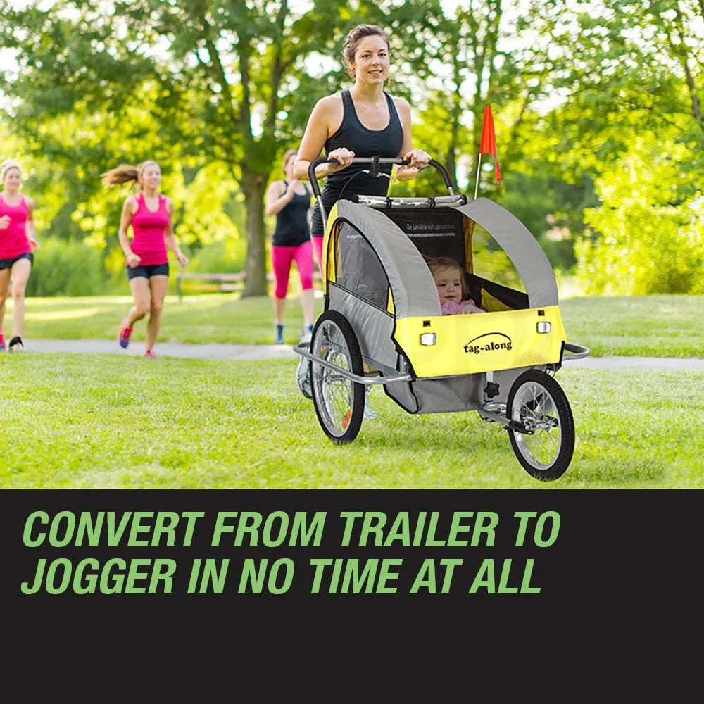 Tag-along Kids Bike Trailer Bicycle Pram Stroller Children Jogger Yellow.