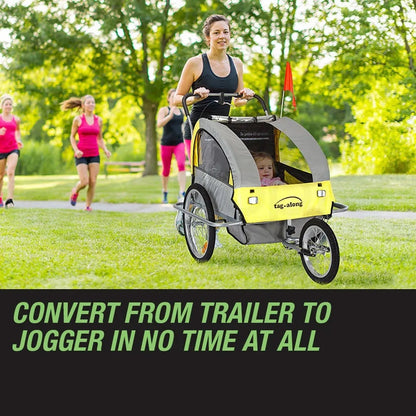 Tag-along Kids Bike Trailer Bicycle Pram Stroller Children Jogger Yellow.