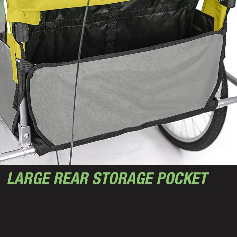 Tag-along Kids Bike Trailer Bicycle Pram Stroller Children Jogger Yellow.