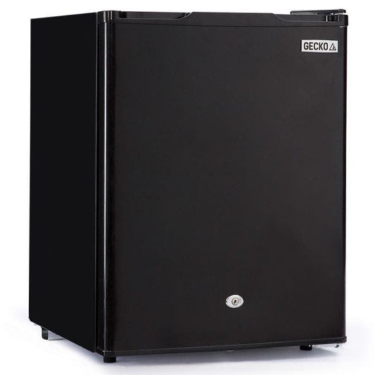 GECKO 70L Portable Bar Fridge and Freezer 12V/24V for Camping, Caravans, Black.