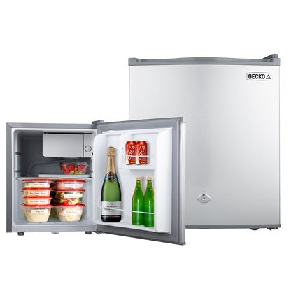 GECKO 57L Portable Camping Bar Fridge with Freezer 12V/24V, Silver.