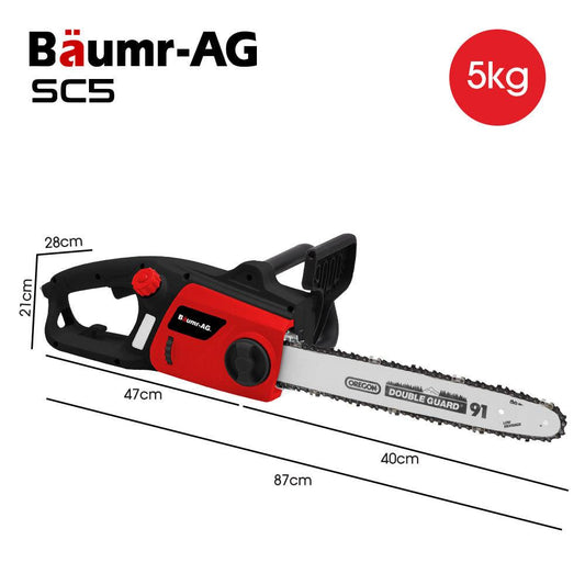 BAUMR-AG 2000W Electric Chainsaw, 16 Inch Oregon Bar and Chain.