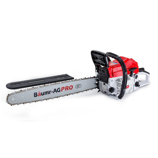 BAUMR-AG Commercial Petrol Chainsaw E-Start 22" Bar Chain Saw Tree Pruning Top Handle.