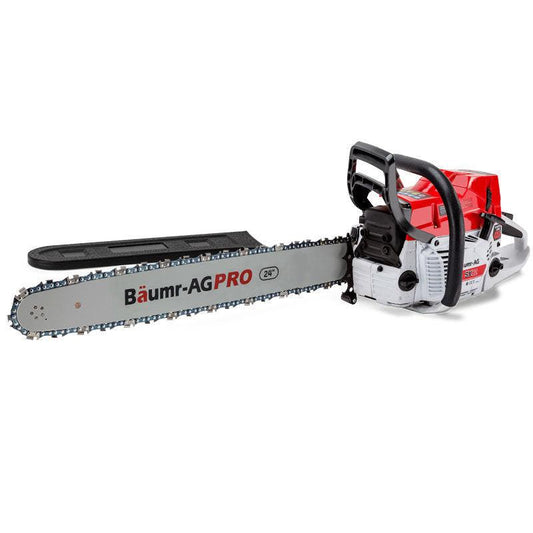 BAUMR-AG Commercial Petrol Chainsaw E-Start 24" Bar Chain Saw Top Handle Tree Pruning.