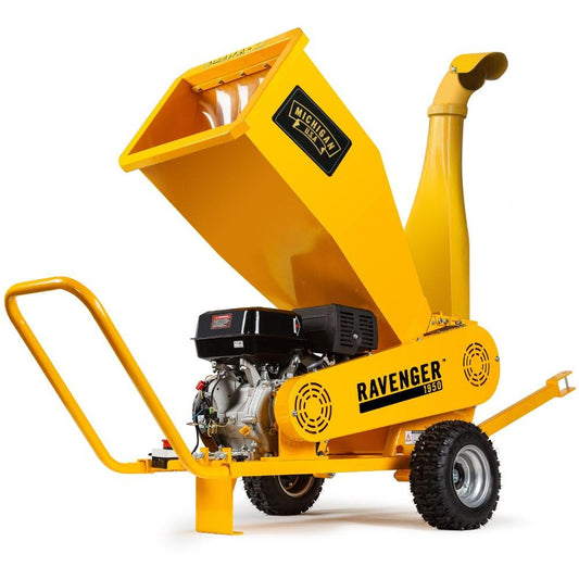 MICHIGAN 18HP 420cc Petrol Commercial Wood Chipper, Towable, Tree Mulcher - Ravenger 1950.