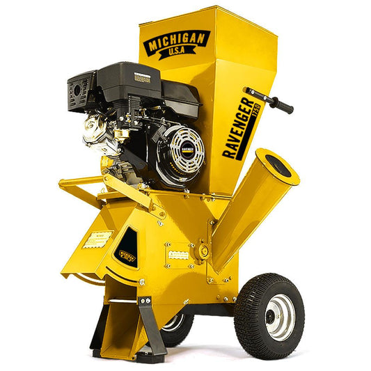 MICHIGAN 18HP 420cc Petrol Commercial Wood Chipper, Tree Mulcher - Ravenger 1750.
