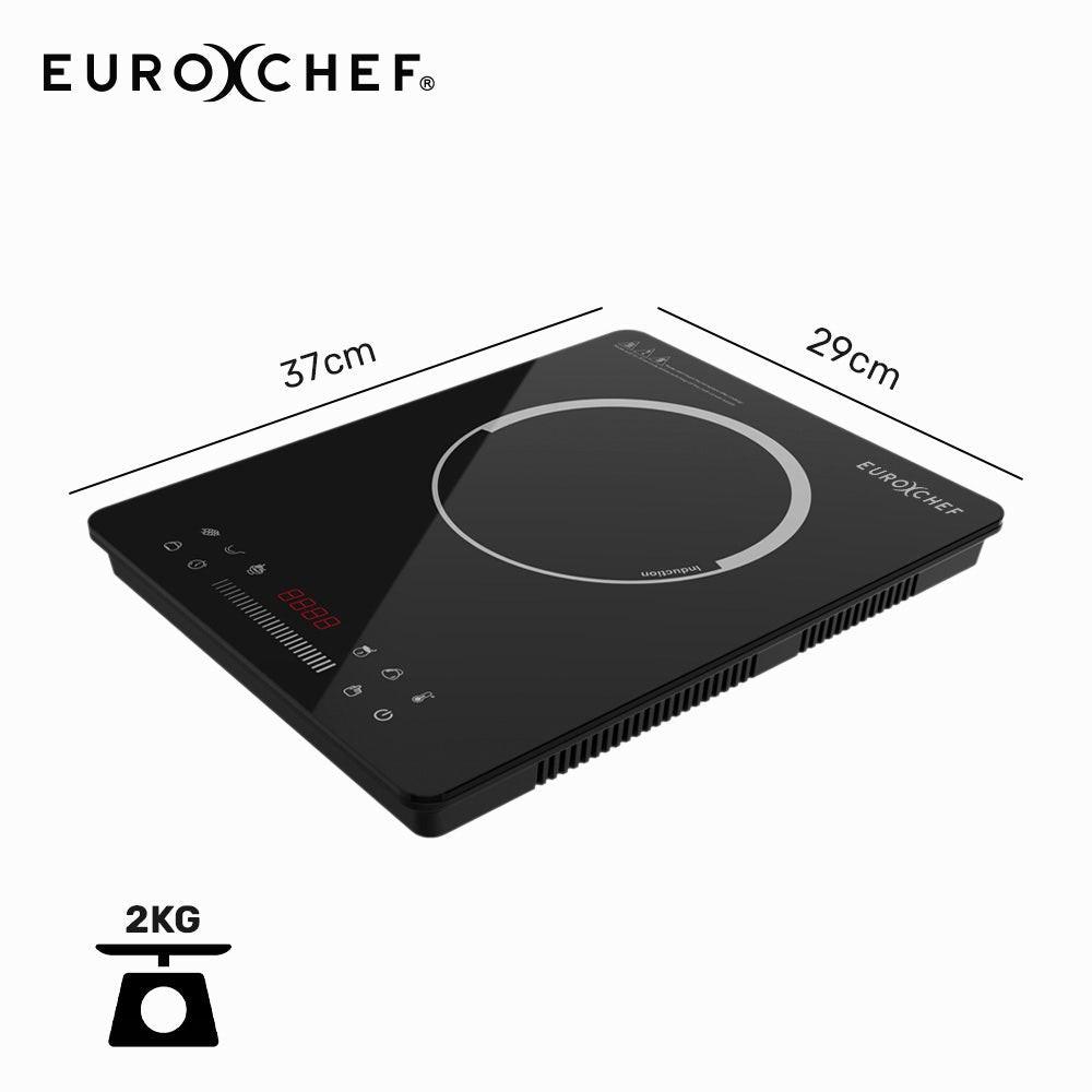 EUROCHEF Induction Cooktop, 2000W, 9 Heat Levels, Fast Electric Portable Cooker, Touch Controls with Slider.