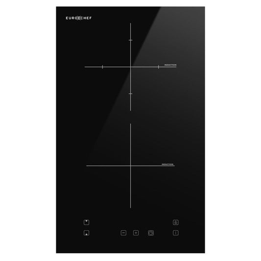 EuroChef 30cm 2 Zone Induction Cooktop, 3300W Electric, Touch Controls.