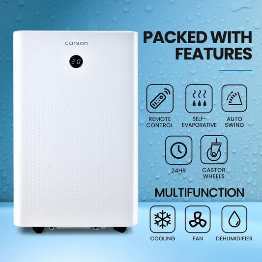 CARSON 3.5kW Portable Air Conditioner, with Dehumidifier Mode & Fan Cooler.
