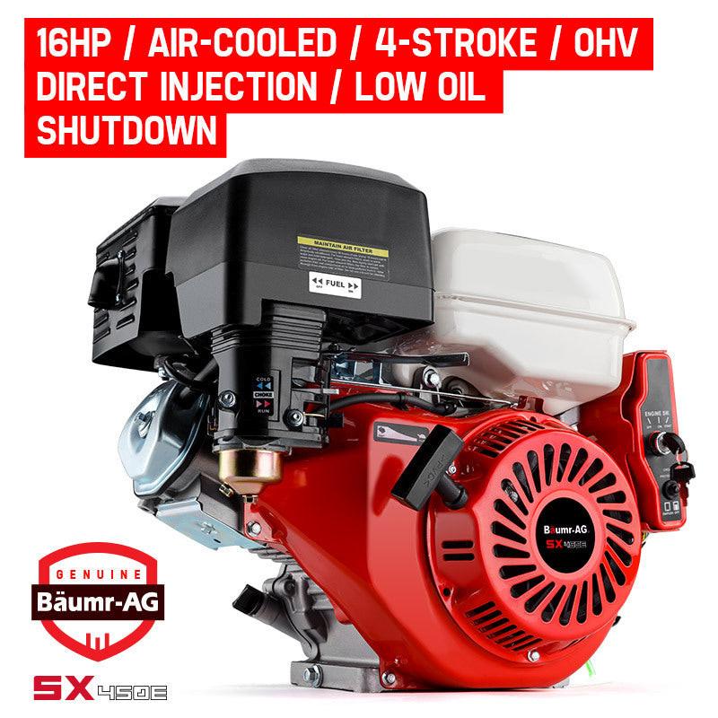 Baumr-AG 16HP Stationary Engine Petrol Direct Ignition OHV 4-Stroke Electric Recoil Start.
