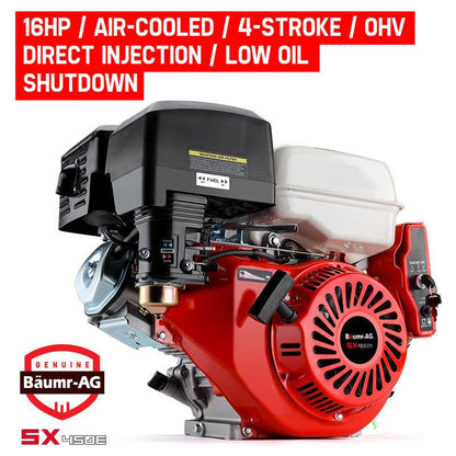 Baumr-AG 16HP Stationary Engine Petrol Direct Ignition OHV 4-Stroke Electric Recoil Start.