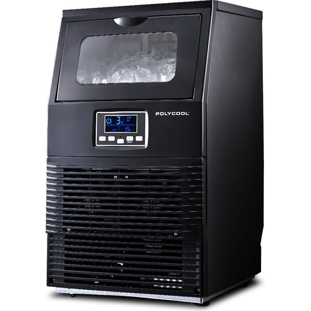 POLYCOOL Commercial Ice Maker Machine, up to 35kg/24hr, Timer & Self Cleaning Programs.