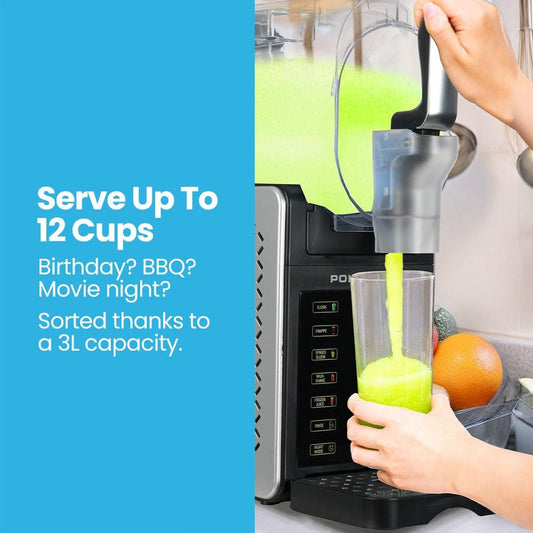 POLYCOOL 3L Slushie Frozen Drink Maker, Home Slush Machine, Fast Chilling, Easy Digital Controls.