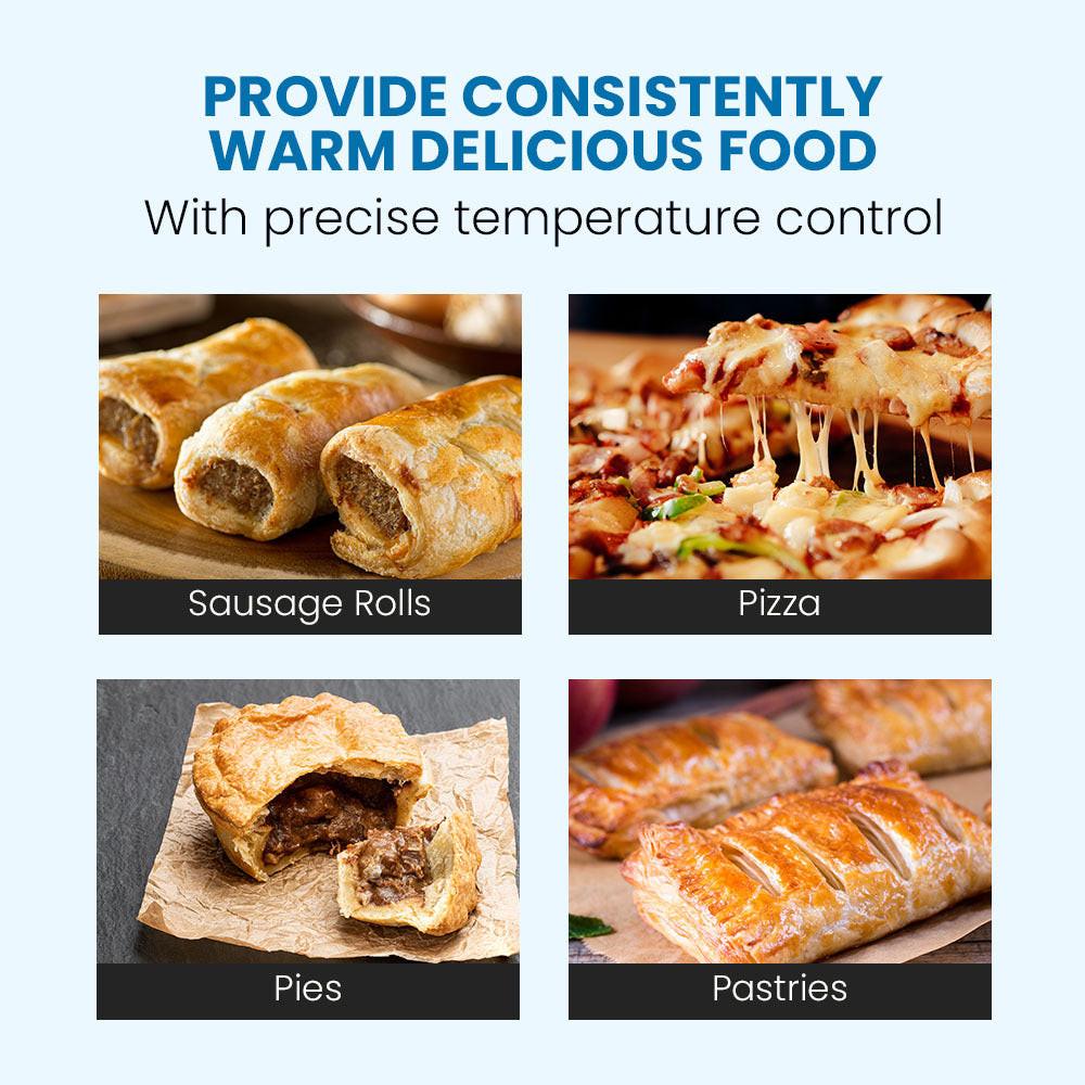 EUROCHEF Electric Food Warmer Display, 1000W, 4-Tier Stainless Steel.