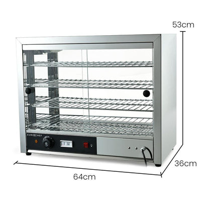 EUROCHEF Electric Food Warmer Display, 1000W, 4-Tier Stainless Steel.