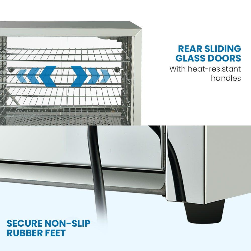 EUROCHEF Electric Food Warmer Display, 1000W, 4-Tier Stainless Steel.