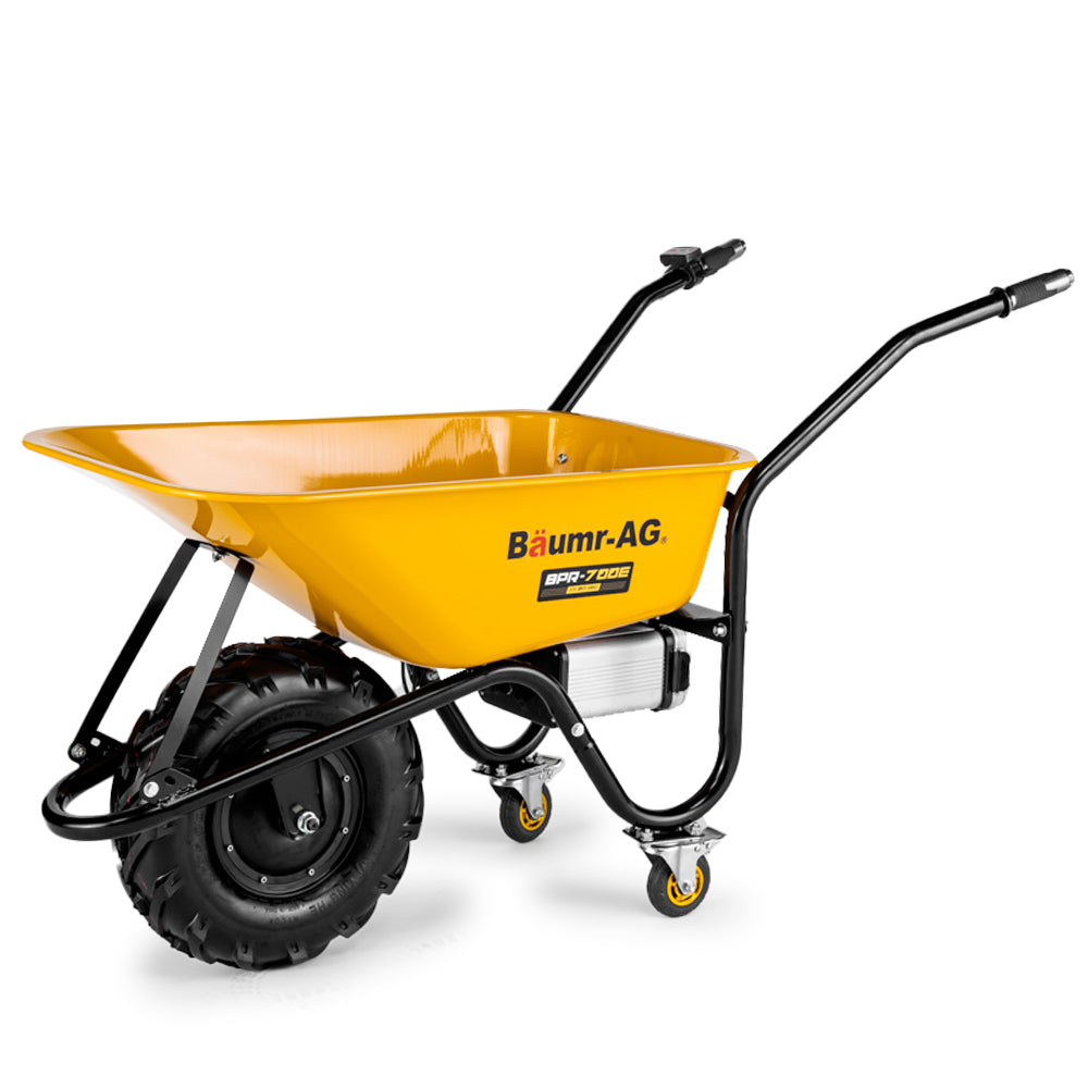 Baumr-AG 40V Battery Powered Wheelbarrow Motorised Electric, 80L Bucket Volume, 260kg Capacity.