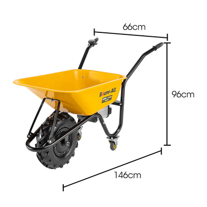 Baumr-AG 40V Battery Powered Wheelbarrow Motorised Electric, 80L Bucket Volume, 260kg Capacity.