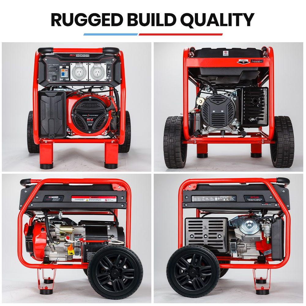 GENPOWER Portable Petrol Generator 8.4kW Max 6kW Rated Single Phase 18HP 420cc 4-Stroke Engine.