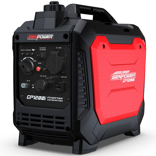 GENPOWER 1.2kW Peak 1.0kW Inverter Generator, Portable Lightweight Camping.