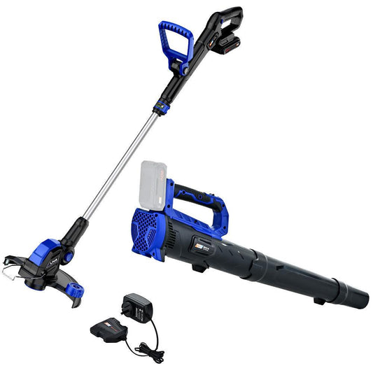 POWERBLADE 20V Leaf Blower & Line Trimmer / Edger Combo, Kit with 4.0Ah Battery & Fast Charger.