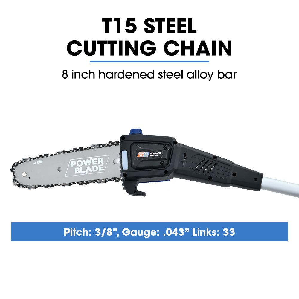 POWERBLADE 20V Cordless Pole Saw & Hedge Trimmer Combo, 8" Chainsaw Pruner & 20" Hedger, Telescopic Handle, Battery and Fast Charger Kit.
