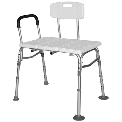 Equipmed Bath Transfer Bench Chair, Bathtubs or Shower, 125kg Capacity, for Seniors Elderly, White.