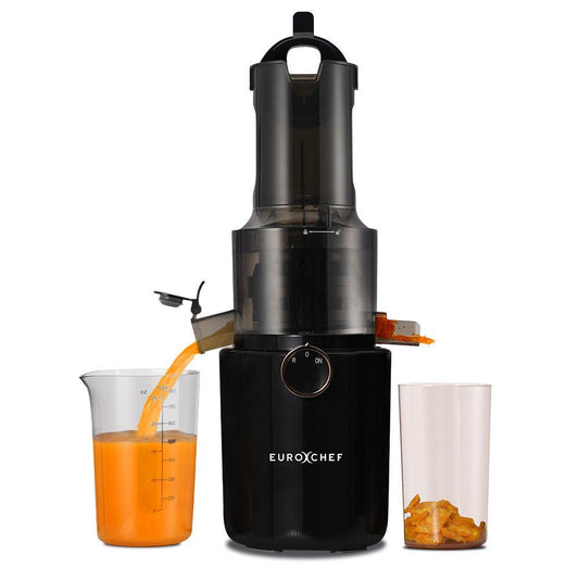 EUROCHEF Cold Press Slow Juicer Machine, Large Chute, 200W, Charcoal Grey.