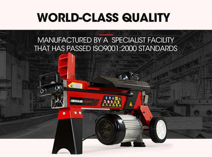 BAUMR-AG 6 Ton Electric Log Splitter 6T Hydraulic Firewood Wood Timber Block Cutter Small Machine.