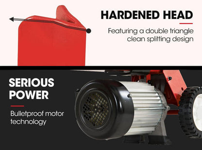 BAUMR-AG 6 Ton Electric Log Splitter 6T Hydraulic Firewood Wood Timber Block Cutter Small Machine.