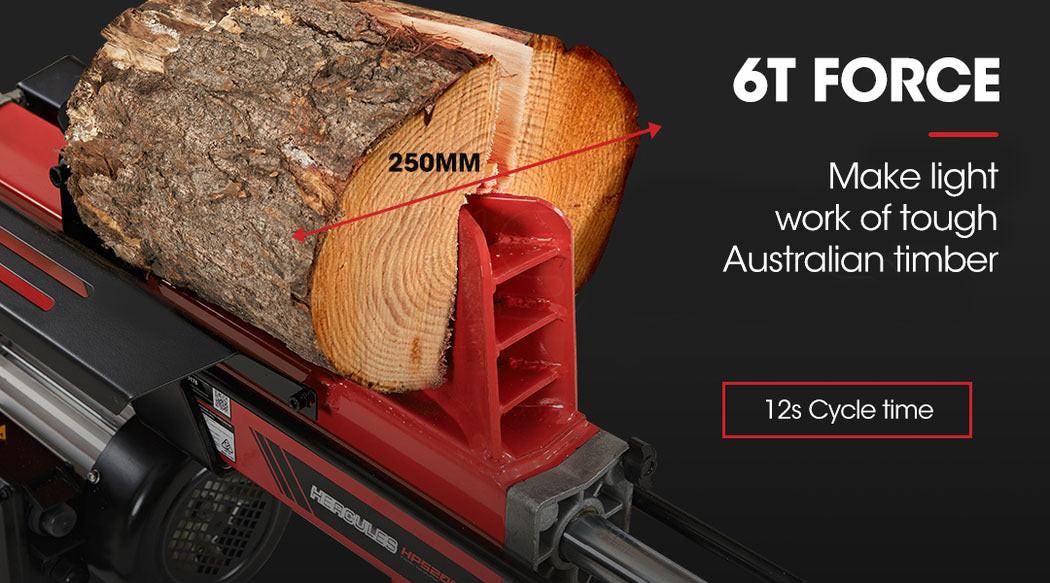 BAUMR-AG 6 Ton Electric Log Splitter 6T Hydraulic Firewood Wood Timber Block Cutter Small Machine.